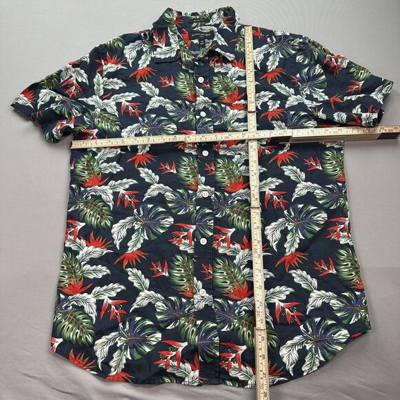 Banana Republic Shirt Mens Medium Floral Linen Blend Slim Fit Hawaiian Casual - Picture 6 of 15